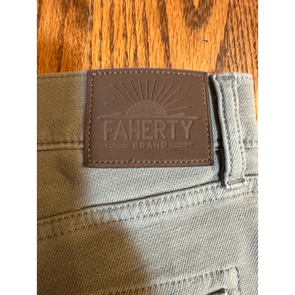 Faherty Brand Mens 5-Pocket Straight Leg Pants Sage Green Grey 38x30 - Picture 11 of 16